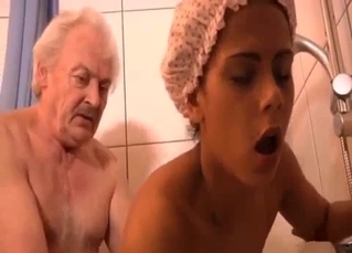 Grandpa pounds a toned teen granddaughter